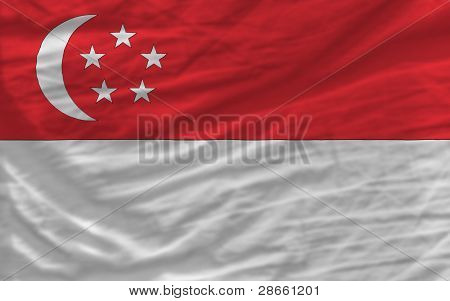 Kompletní zamával národní vlajka Singapuru pro pozadí