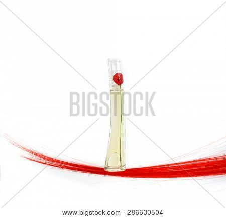 Prague, Czech Republic- January 22, 2019. Perfume KENZO bottle on white background.  Kenzo Flower Perfume