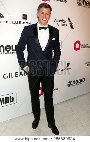 LOS ANGELES - FEB 24:  Lukas Sauer at the Elton John Oscar Viewing Party on the West Hollywood Park on February 24, 2019 in West Hollywood, CA
