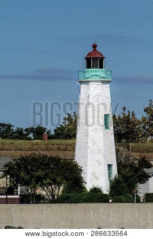 Old Point Lighthouse At Hampton Virginia Built In 1802