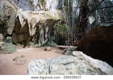 The Famous Travel Destinations Ancient Forest Hup Pa Tat In Uthai Thani, Thailand.