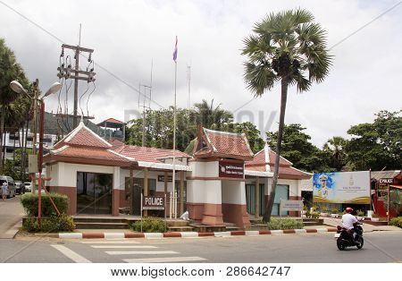 Karon Village, Phuket, Thailand - February 25, 2019: Tourist Assistance Center And Public Service Ce