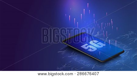 5g New Wireless Internet Wifi Connection. Global Network High Speed Network. 5g Symbol Construted Wi