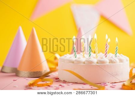Party Birthday Background With Cake