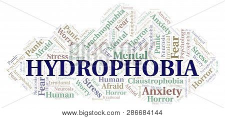 Hydrophobia Word Cloud. Wordcloud Made With Text Only.