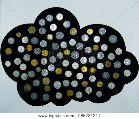 Set Of Lire, Old Italian Coinsin A Cloud