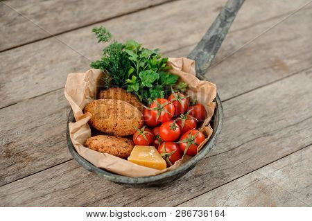 Delicious Traditional Georgian Dish Mchadi In The Pot With Craft Paper