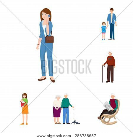 Vector Design Of Family  And People Sign. Set Of Family  And Avatar  Stock Symbol For Web.