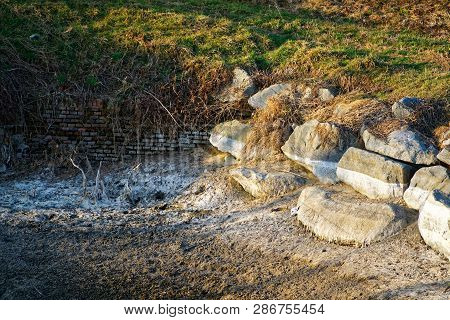 Dried Up Water Canal, Global Warming Concept.