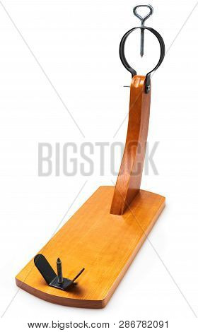 Ham Holder (support To Hold And Cut The Ham) (jamonero). Isolated On White Background.