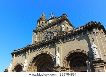 Minor Basilica And Metropolitan Cathedral Of The Immaculate Conception Or Manila Cathedral In Intram