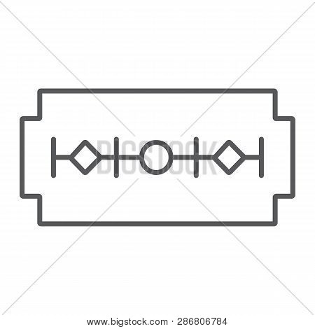 Razor Blade Thin Line Icon, Barber And Cut, Edge Sign, Vector Graphics, A Linear Pattern On A White 