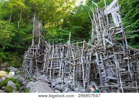 Nimis , A Structure Made Of 75 Tonnes Of Driftwood