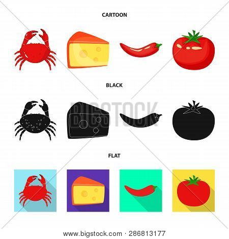 Vector Illustration Of Taste And Product Logo. Set Of Taste And Cooking Vector Icon For Stock.
