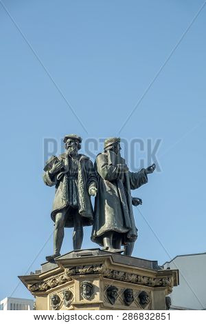 Gutenberg Memorial Sculpture In Frankfurt Am Main