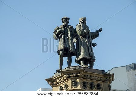 Gutenberg Memorial Sculpture In Frankfurt Am Main