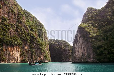 Koh Phi Phi Ley Island, Pileh Lagoon, The Andaman Sea, Thailand. Famous Tourist Destination