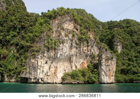 Koh Phi Phi Ley Island, Pileh Lagoon, The Andaman Sea, Thailand. A Famous Tourist Destination