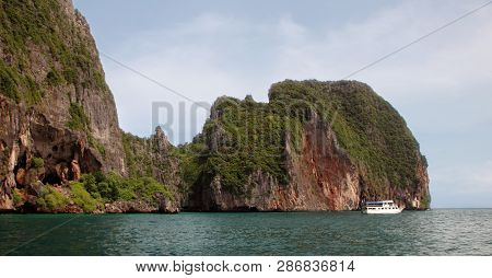 Koh Phi Phi Ley Island, Pileh Lagoon, The Andaman Sea, Thailand. A Famous Tourist Destination
