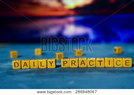 Daily Practice On Wooden Blocks. Cross Processed Image With Bokeh Background