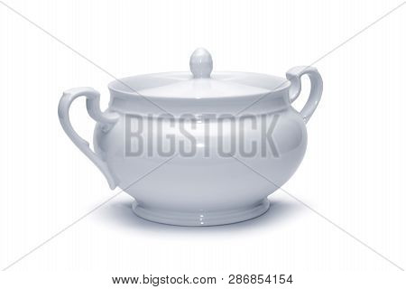 White Bowl For Soup On A White Background