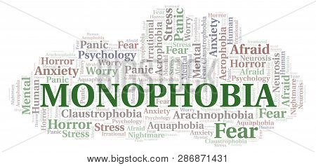 Monophobia Word Cloud. Wordcloud Made With Text Only.