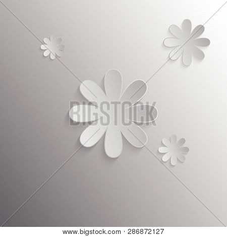 Flowers Background Vector With Gradient And Shadow Vector
