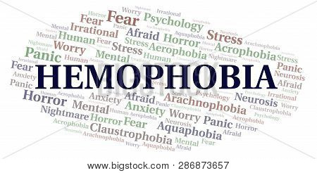 Hemophobia Word Cloud. Wordcloud Made With Text Only.