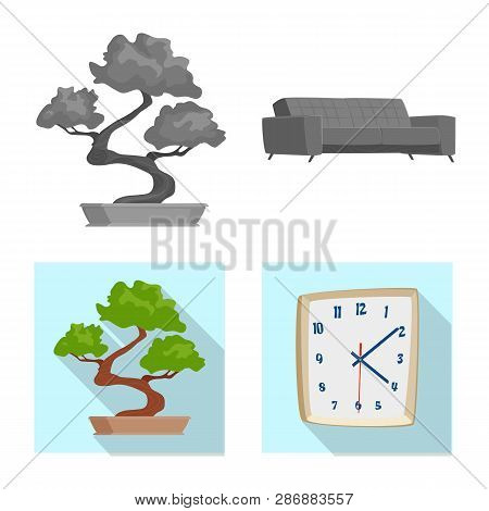 Vector Illustration Of Furniture And Work Symbol. Set Of Furniture And Home Stock Vector Illustratio