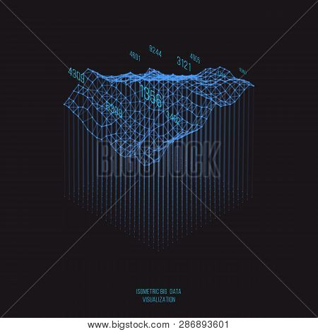 Big Data Visualization .trendy Infographic Template. Data Analysis Expressed By 3d Isometric Landsca