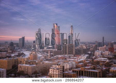 Moscow, Russia - January 9, 2019: The Moscow International Business Center (mibc) (moskva-citi)