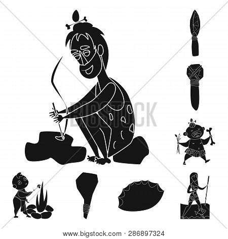 Vector Design Of Sapiens And Development  Sign. Set Of Sapiens And Age Stock Symbol For Web.
