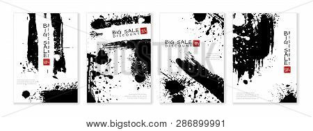 Big Sale Banner With Ink Splashes On Background