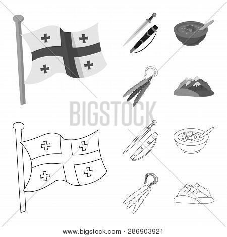 Vector Illustration Of Culture And Sightseeing Sign. Set Of Culture And Originality Vector Icon For 
