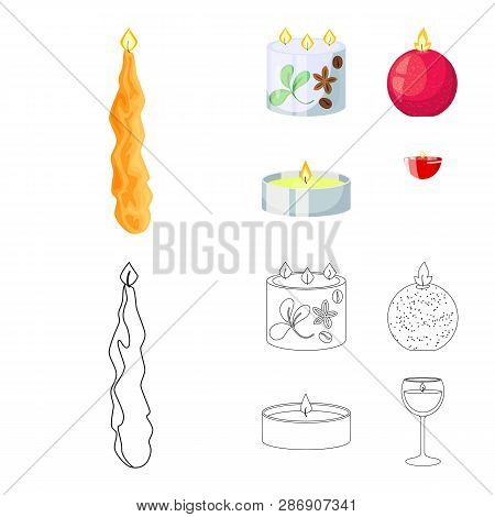 Isolated Object Of Relaxation And Flame Icon. Set Of Relaxation And Wax Stock Vector Illustration.