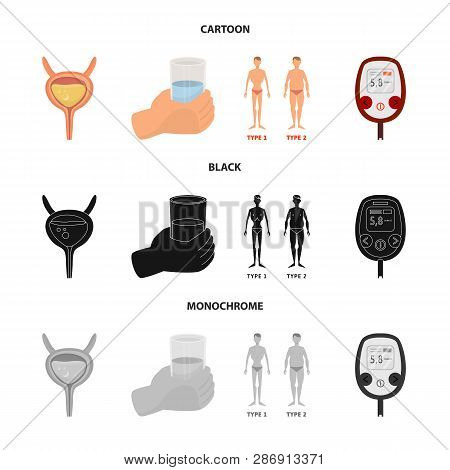 Isolated Object Of Diet And Treatment  Icon. Set Of Diet And Medicine Vector Icon For Stock.