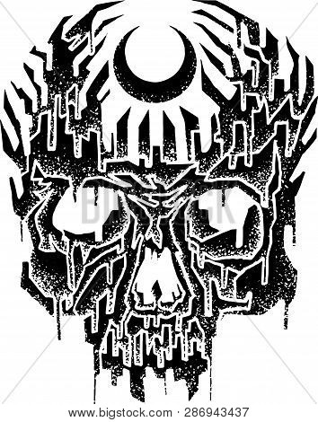 Dark Of The Moon Art Design Vector Illustration