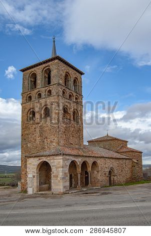 View Of The Romanesque Church Of Santa María Of The Village Of Tábara, In The Province Of Zamora