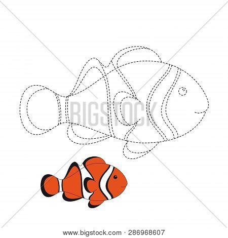 Vector Drawing Worksheet For Preschool Kids With Easy Gaming Level Of Difficulty. Simple Educational