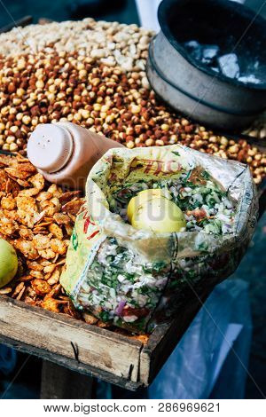 Mumbai India March 1, 2019 Closeup Of A Traditional Street Food Stall Located At Colaba District In 