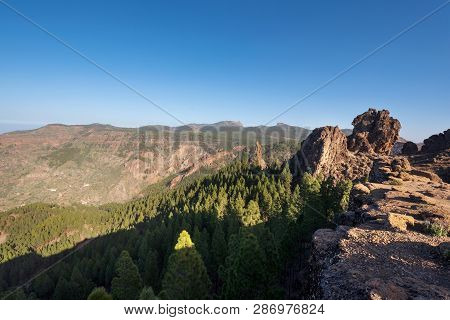 Scenic Mountanious Landscape In Grand Canary, Canary Islands, Spain .