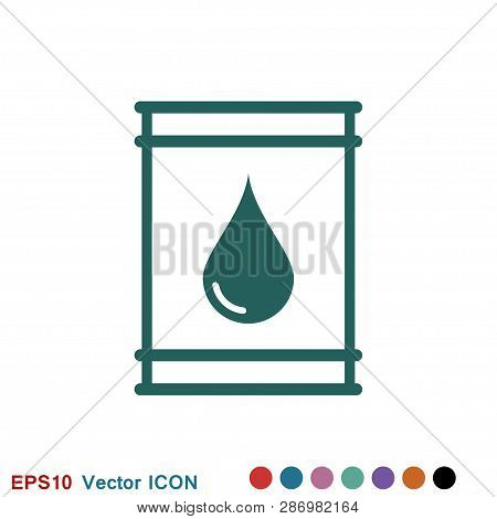 Oil Drum Container Icon Logo, Illustration, Vector Sign Symbol For Design
