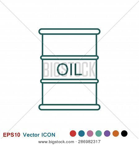 Oil Drum Container Icon Logo, Illustration, Vector Sign Symbol For Design