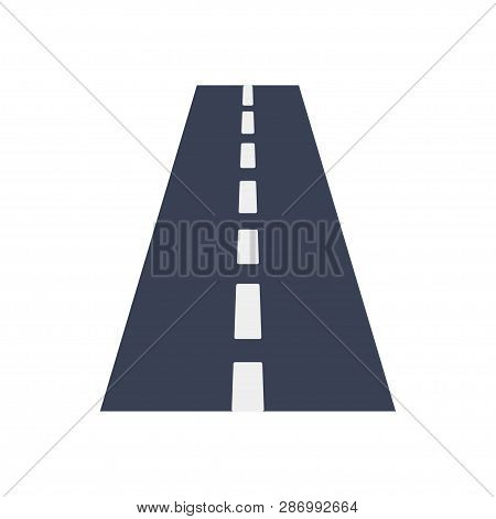 Straight Road With White Markings. Road. Vector Illustration. Eps 10.