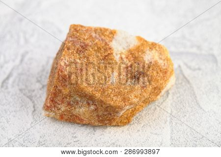 Natural Mineral From Geological Collection - Raw Yellow Aventurine Stone From Taganai, Ural, Russia 