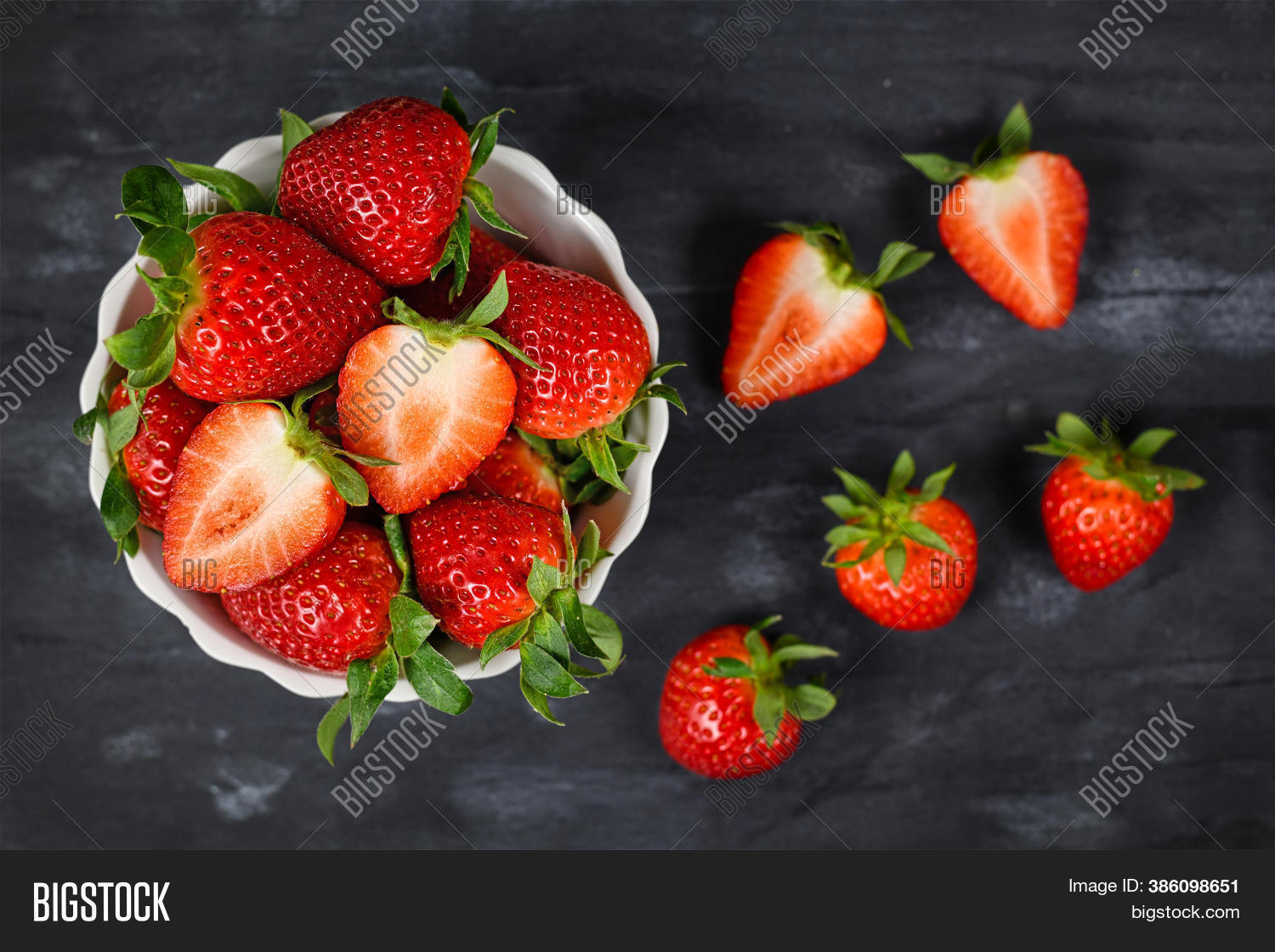 Top View Strawberries Image Photo Free Trial Bigstock
