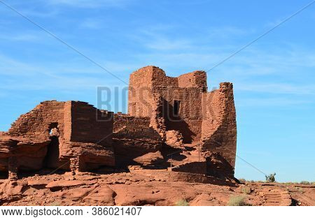 Stunning Red Rock Construction Of Ancient Ruins.
