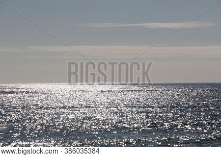 View Of The Ocean From The Beach Of Costa Da Caparica, Portugal