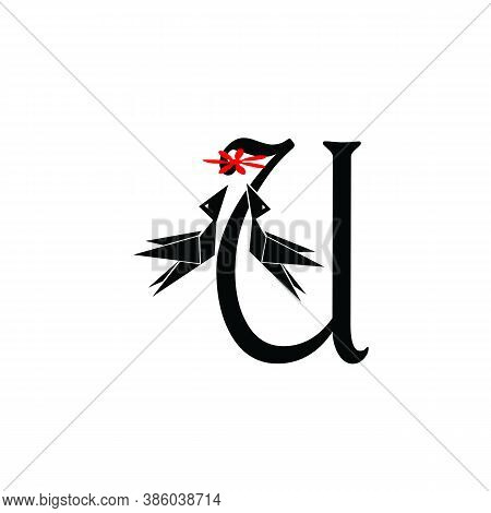 Logo U.logo U With Two Birds.leter U On White Background. Popular, Elegant, Modern And Beautiful New