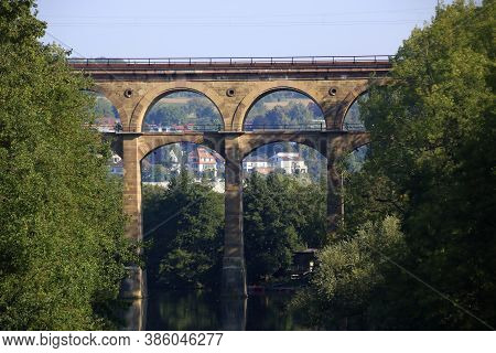 Enz Valley Viaduct Near Bietigheim Is Reflected In The Enz River